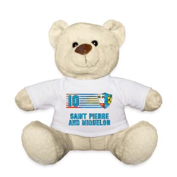 St. Pierre and Miquelon Football Team - Teddy Bear - white - Front
