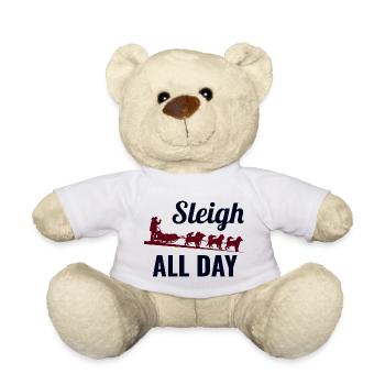 Husky Sledding Sled Dog Racing Alaskan Racers - Teddy Bear - white - Front