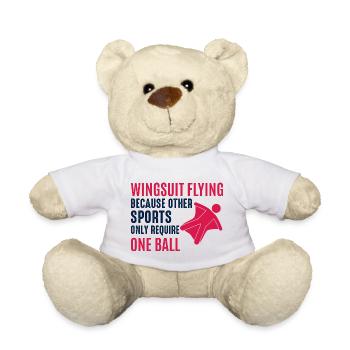 Wingsuit flying Base Jumping Skydiving Wingsuiting - Teddy Bear - white - Front
