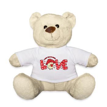 Mushroom In Love Saying Couples Valentine's Day - Teddy Bear - white - Front