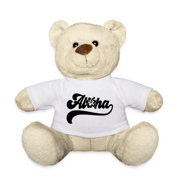 Color changeable | Aloha Hibiscus Blossoms - Teddy Bear - white - Front