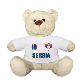 Serbien Fußball Mannschaft - Teddy - Weiß - Vorne