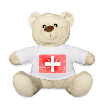 Drapeau suisse Suisse Faune sauvage - Nounours - blanc - Devant
