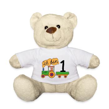 Ich bin 1 | Kindergeburtstag | Erster Geburtstag - Teddy - Weiß - Vorne