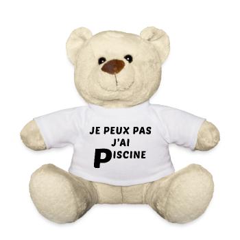 je peux pas j'ai piscine - Nounours - blanc - Devant