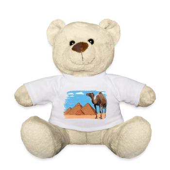 Kamel vor Pyramiden - Teddy - Weiß - Vorne