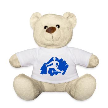 Bodybuilding - Gewichtheben - Fitness - Workout - Teddy - Weiß - Vorne