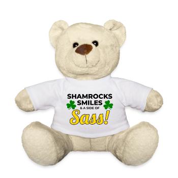 Trèfles, sourires et impertinence : drôle d’irlandaise - Nounours - blanc - Devant
