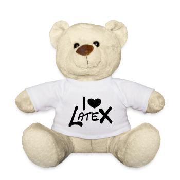 I love Latex Fetish - Teddy Bear - white - Front