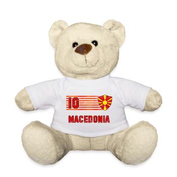 Mazedonien Fußball Mannschaft - Teddy - Weiß - Vorne