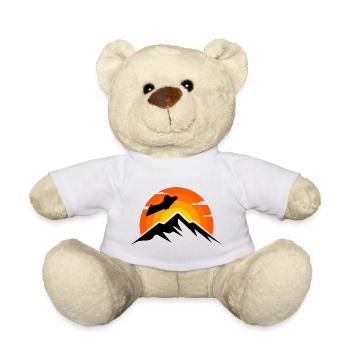 Wingsuit flying Base Jumping Skydiving Retro - Teddy Bear - white - Front