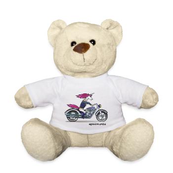 Badass motorcycle unicorn - myunicorn.rocks - Teddy - Weiß - Vorne