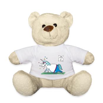 "Fluffy" fat unicorn - Teddy Bear - white - Front