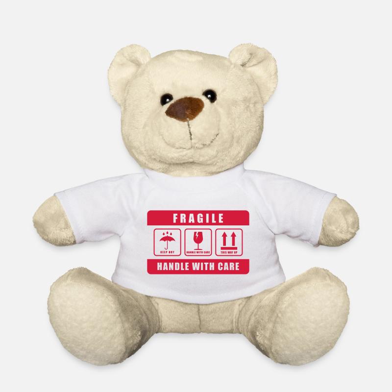 Fragile manipuler avec soin - Nounours - blanc