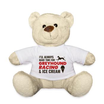 Greyhound Racing Ice Cream Dog Pet Race Animal - Teddy Bear - white - Front