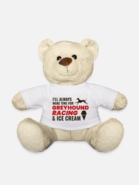 Greyhound Racing Ice Cream Dog Pet Race Animal - Teddy Bear - white