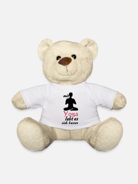 Yoga Leben Sprüche Geschenk - Teddy - Weiß