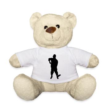 cleaning cleaning cleaning woman broom wischmop67 - Teddy Bear - white - Front