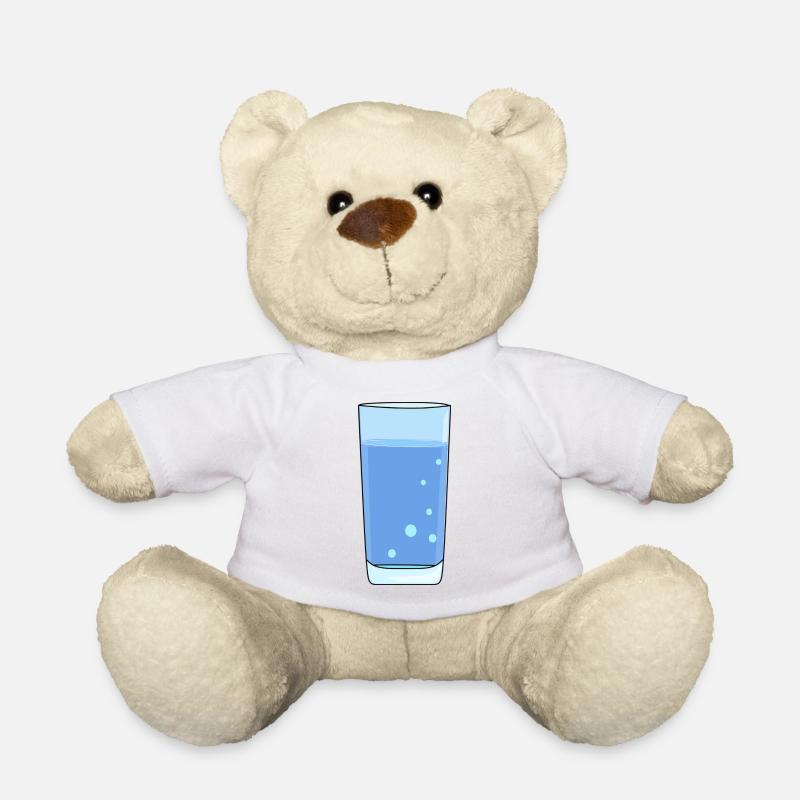 Water glass with water - Teddy Bear - white