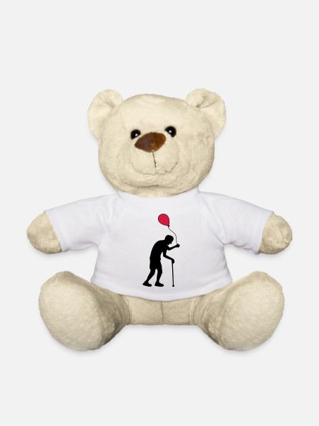 Opa mit Luftballon - Teddy - Weiß
