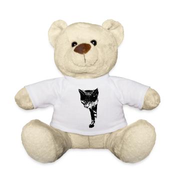 Katze Kätzchen Katzenshirt Geschenk - Teddy - Weiß - Vorne
