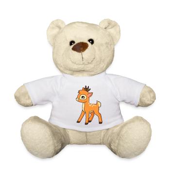 Rehkitz Reh Süß Wald Kind Baby Shirt - Teddy - Weiß - Vorne