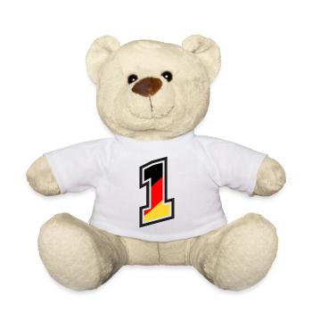 1 jersey number Germany colors - Teddy Bear - white - Front