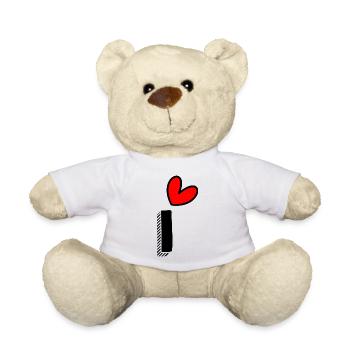 1. 1 Jahr. 1. JAHRESTAG. 1-JÄHRIGES JUBILÄUM - Teddy - Weiß - Vorne