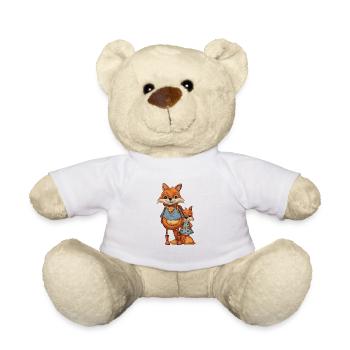 Famille renard en tenues colorées - Nounours - blanc - Devant