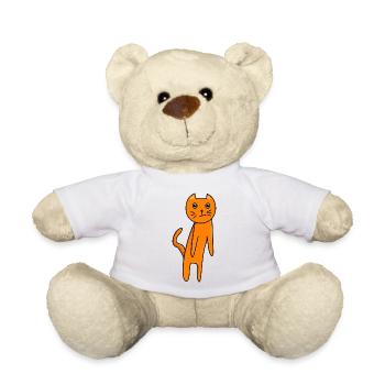 Chat orange cartoon expressif - Nounours - blanc - Devant