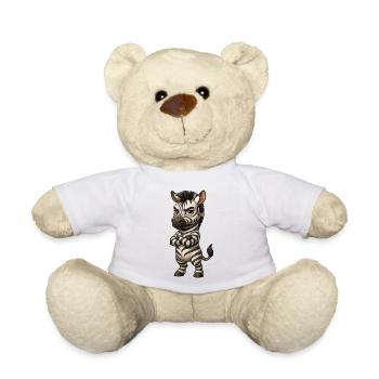 Cool zebra serene comic crossed arms - Teddy Bear - white - Front