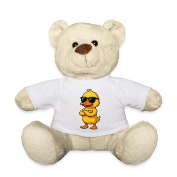 Cool Duck Confident Gamer Cartoon Gangster - Teddy Bear - white - Front