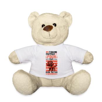 Fishing and Irish Red Setter - Teddy Bear - white - Front