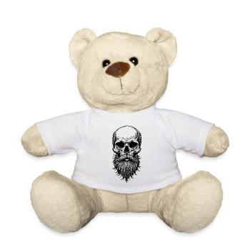 Skull mit Bart - Teddy - Weiß - Vorne