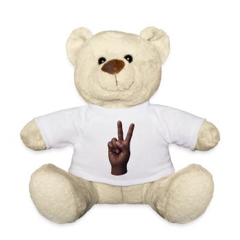 PEACE HAND #3 – Frieden & Liebe - Teddy - Weiß - Vorne