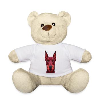 Geometric Dog Portrait Red - Teddy Bear - white - Front