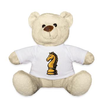 Pferd Schach Figur - Teddy - Weiß - Vorne