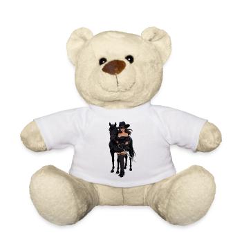 Zorro femme au cheval noir - Nounours - blanc - Devant
