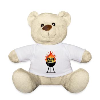 Barbecue Barbecue season Dad grilling at the grill Dad grilling - Teddy Bear - white - Front
