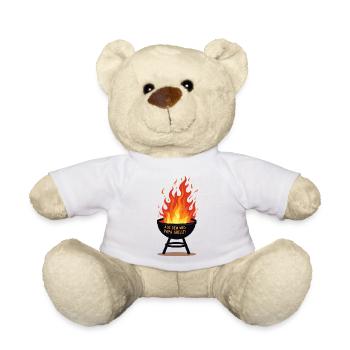 Barbecue Barbecue season Dad grilling at the grill Dad grilling - Teddy Bear - white - Front