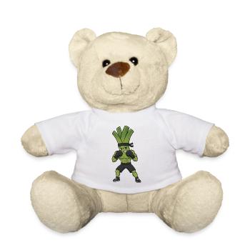 Leek Boxer Martial Arts Spring Onion Boxing Art - Teddy Bear - white - Front