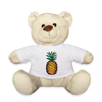 Klassische Tattoo-Ananas - Teddy - Weiß - Vorne