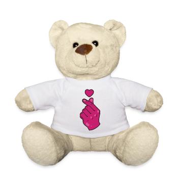 Kpop Musique coréenne Doigts roses mignons Amour - Nounours - blanc - Devant