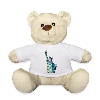 Statue of Liberty Chews Bubblegum - Teddy Bear - white - Front