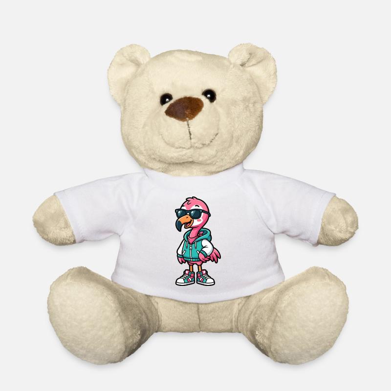 Cool Flamingo - Teddy Bear - white