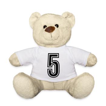 5 Number Symbol - Teddy Bear - white - Front