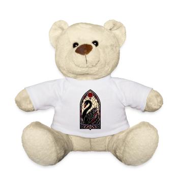 Gothic Stained Glass Black Swan - Teddy Bear - white - Front