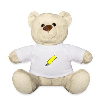 yellow highlighter - Teddy Bear - white - Front