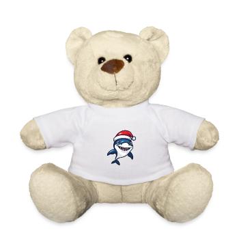 Shark Christmas Christmas - Teddy Bear - white - Front