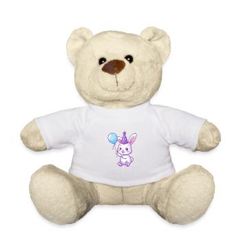 Lapin Anniversaire Bébé - Nounours - blanc - Devant